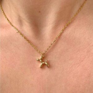Gold Balloon Dog Pendant Necklace